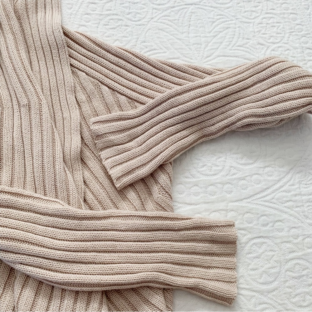 LA made Beige Ribbed Cardigan - Picture 4 of 6